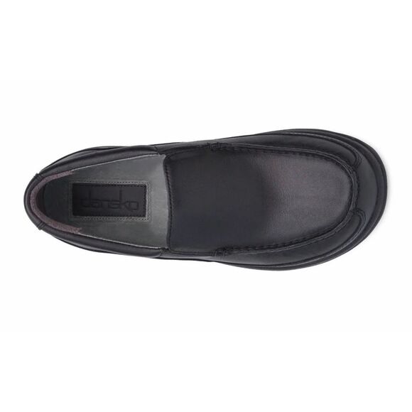 Dansko Wayne Men\'s 46 13 Black Full Grain Leather Slip On Loafers Work Shoes NIB